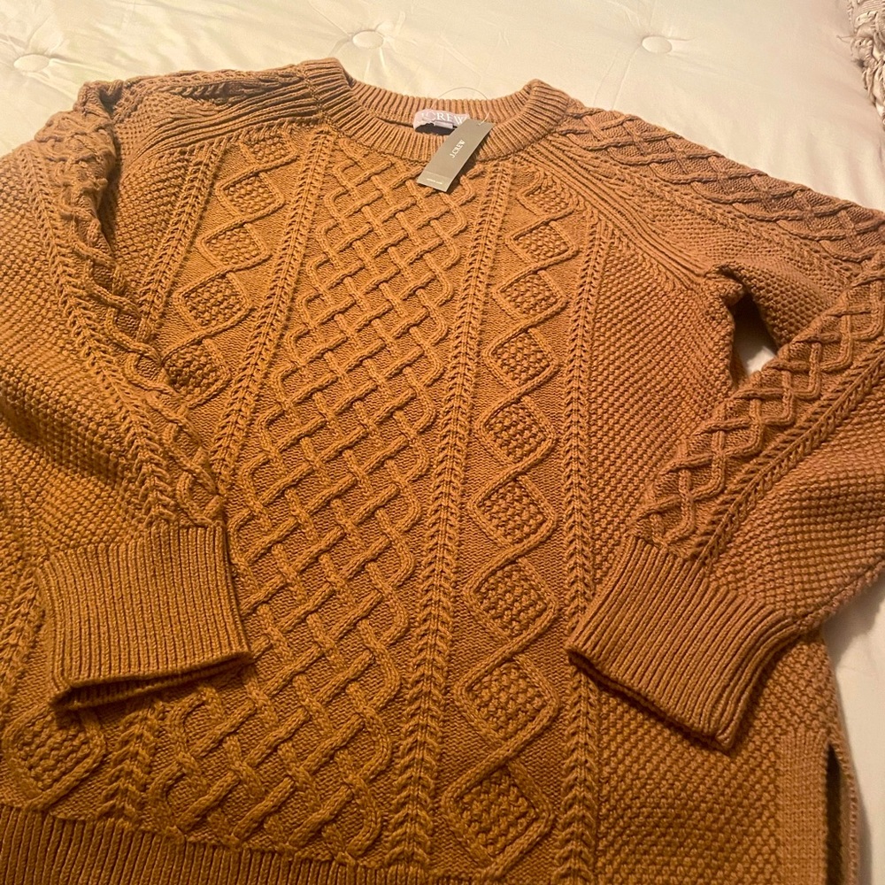 J Crew New with Tag cotton cable sweater